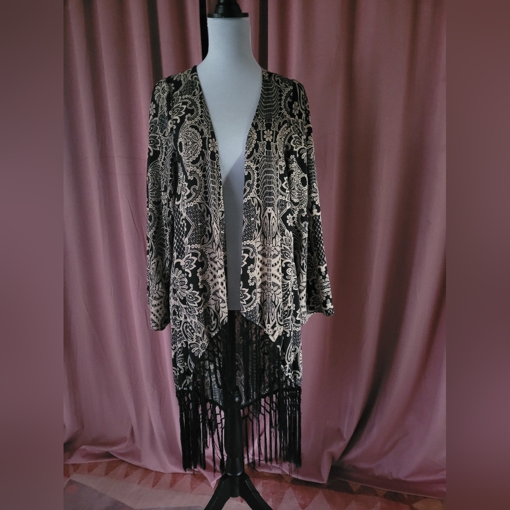 Floral Fringe Kimono